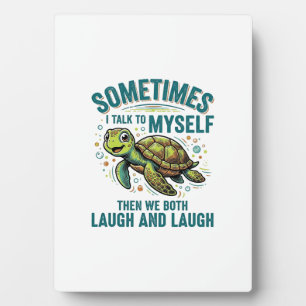Placa Expositora Diseño de camiseta vintage de tortuga divertida ha