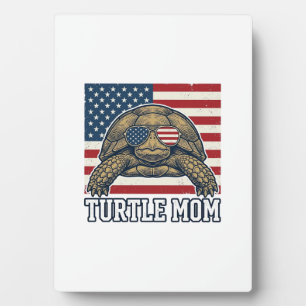 Placa Expositora Diseño de camiseta Vintage Patriótica Tortuga Mamá