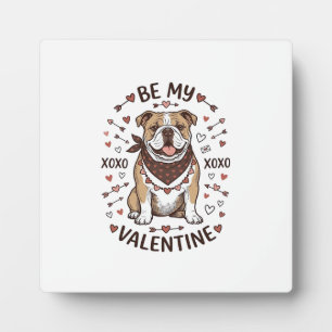 Placa Expositora Diseño de camiseta Vintage Valentine Bulldog XOXO_