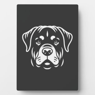 Placa Expositora Diseño de cara de Rottweiler minimalista � Arte de