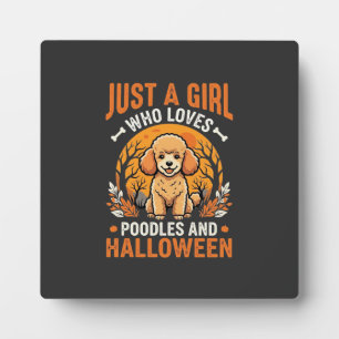 Placa Expositora Diseño de chica amante de perros caniches Hallowee