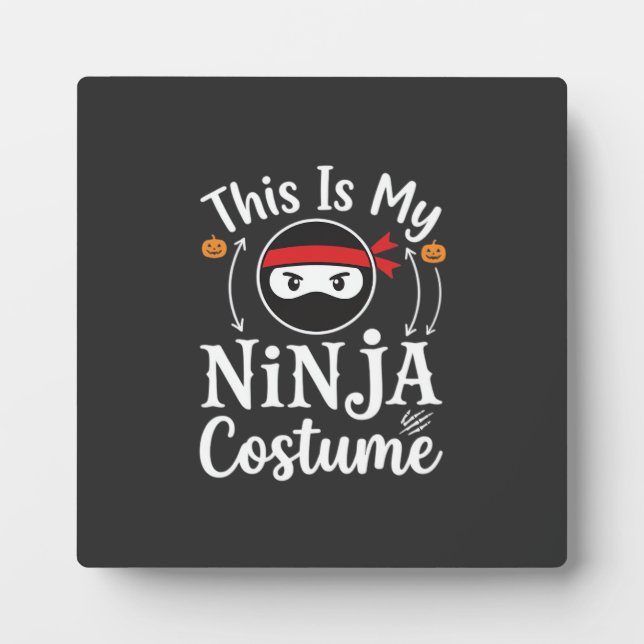 Placa Expositora Diseño de disfraz de ninja divertido para Hallowee (Frente)