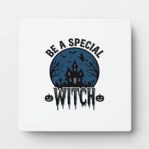 Placa Expositora Diseño de grabado vintage de bruja especial de Hal