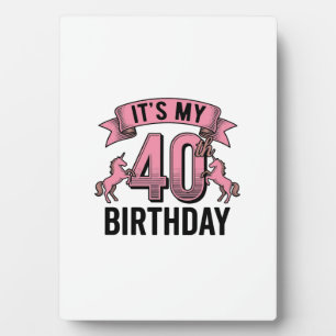 Placa Expositora Diseño de grabado vintage de unicornio para cumple