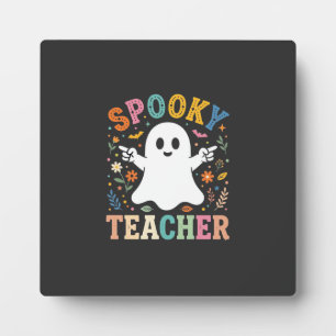 Placa Expositora Diseño de Halloween Fantasma Lindo Profesor Espelu