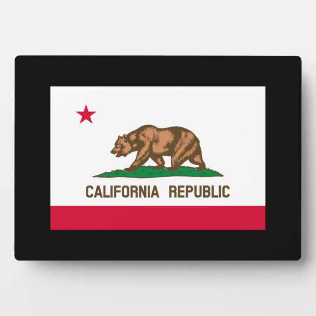 Placa Expositora Diseño de la bandera del estado de California (Frente)
