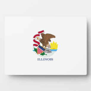 Placa Expositora Diseño de la bandera del estado de Illinois