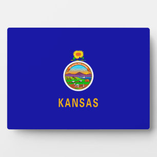Placa Expositora Diseño de la bandera del estado de Kansas