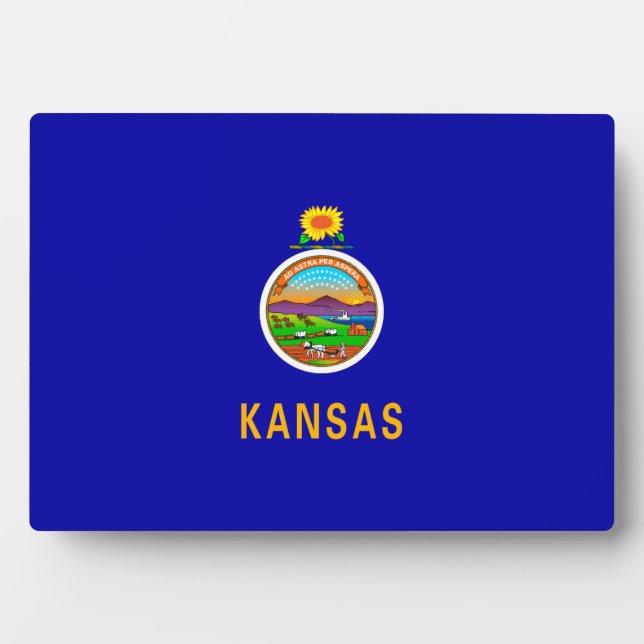 Placa Expositora Diseño de la bandera del estado de Kansas (Frente)
