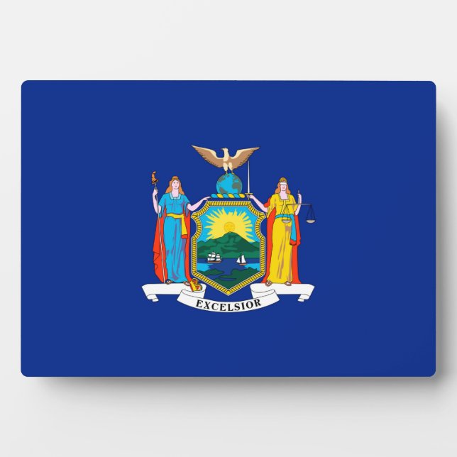 Placa Expositora Diseño de la bandera del estado de Nueva York (Frente)