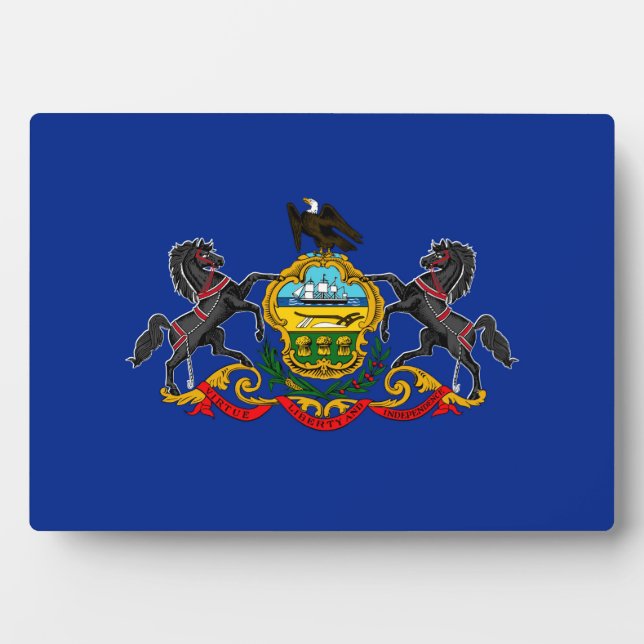 Placa Expositora Diseño de la bandera del estado de Pennsylvania (Frente)