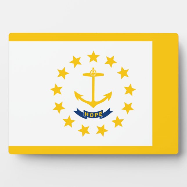Placa Expositora Diseño de la bandera del estado de Rhode Island (Frente)