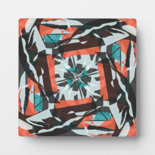 Placa Expositora Diseño de mosaicos giratorios en Naranja, negro y 