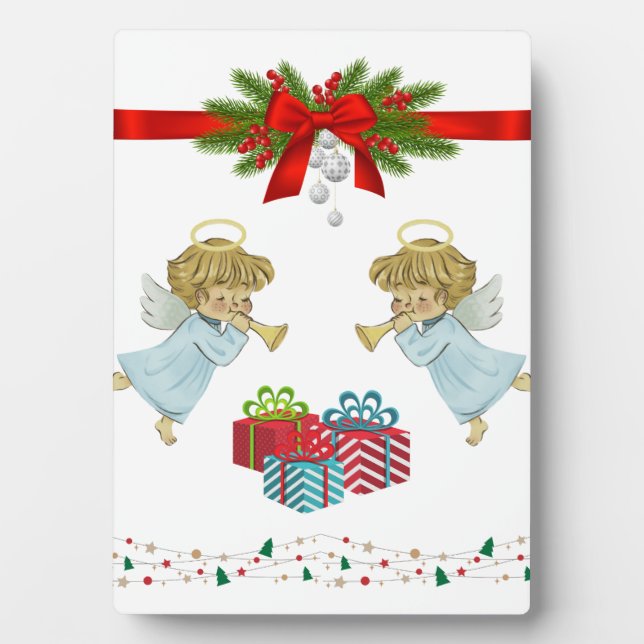 Placa Expositora Diseño de navidades con ángeles (Frente)