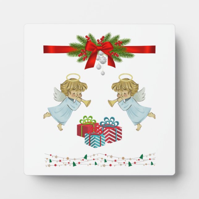 Placa Expositora Diseño de navidades con ángeles (Frente)