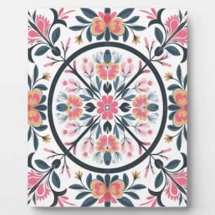 Placa Expositora Diseño de patrones de Mandala floral. Arte ornamen