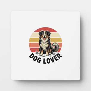 Placa Expositora Diseño de puesta de sol de perro lindo grabado vin