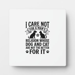 Placa Expositora Diseño de Religión de Perro Gato Vintage Cita Aman