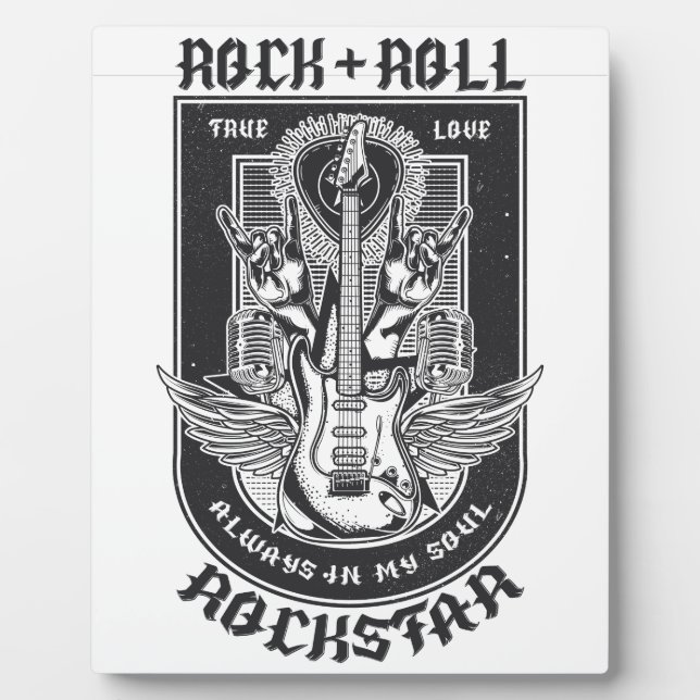 Placa Expositora Diseño de rock de guitarra (Frente)