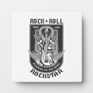 Placa Expositora Diseño de rock de guitarra