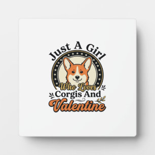 Placa Expositora Diseño de San Valentín de Corgi para amantes de lo