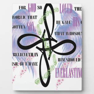 Placa Expositora Diseño de tatuajes John 3:16