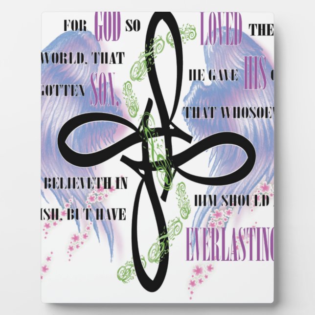 Placa Expositora Diseño de tatuajes John 3:16 (Frente)