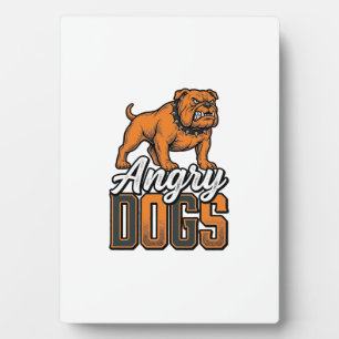 Placa Expositora Diseño de tipografía de bulldog vintage Angry Dogs