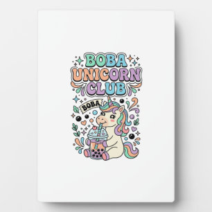 Placa Expositora Diseño de tipografía Kawaii Club de Unicornios Bob