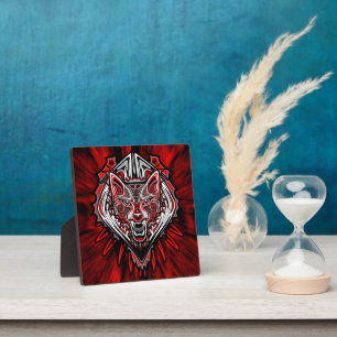 Placa Expositora Diseño de tótem tribal Haida de lobo