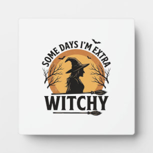 Placa Expositora Diseño de vector de cita de Halloween vintage bruj