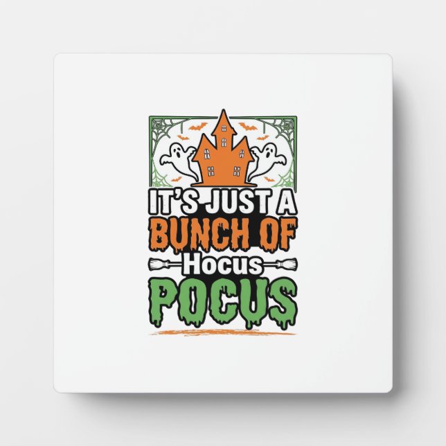 Placa Expositora diseño de vector de cita de Hocus Pocus de Hallowe (Frente)