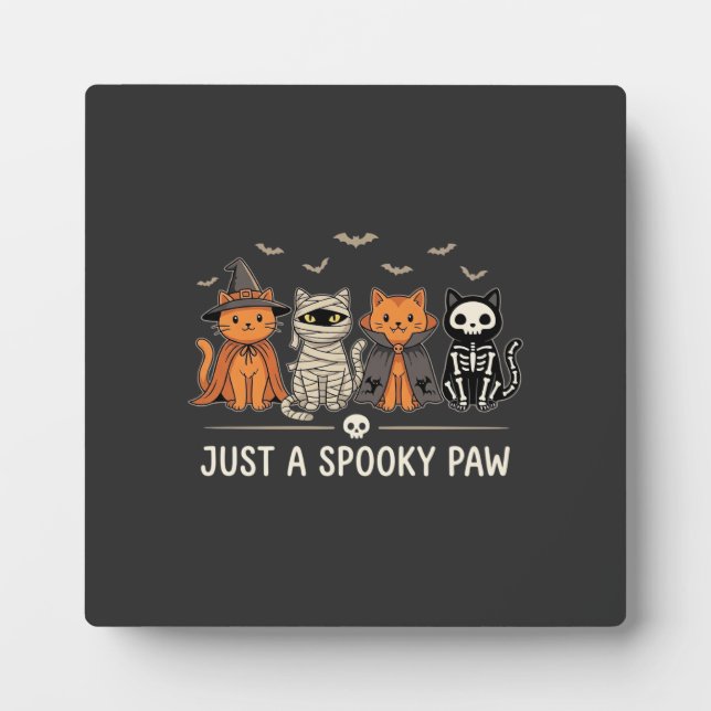 Placa Expositora Diseño de vector de disfraz de gato de Halloween S (Frente)