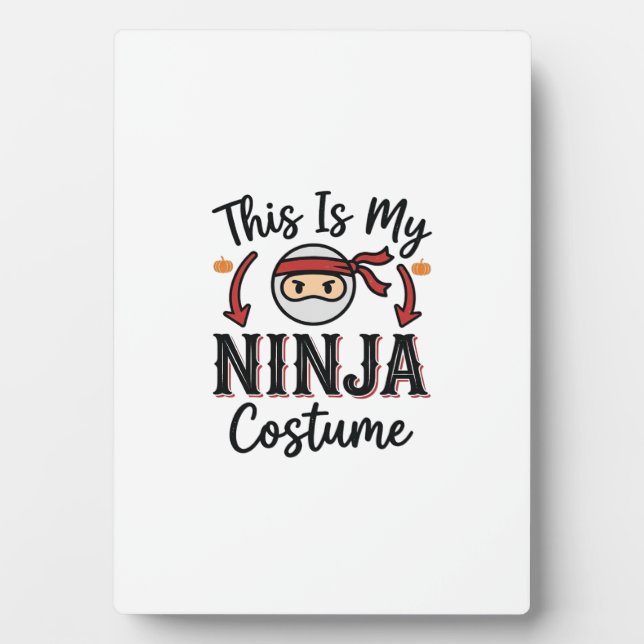 Placa Expositora Diseño de vector de disfraz de ninja divertido de  (Frente)