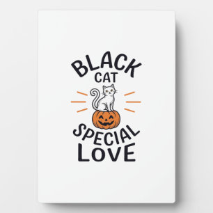Placa Expositora Diseño de vector de gato negro especial amor Hallo