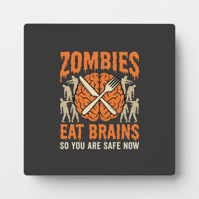 Placa Expositora Diseño de vector de Halloween de zombie divertido  (Frente)