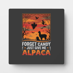 Placa Expositora Diseño de vector espeluznante de alpaca de Hallowe