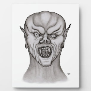 Placa Expositora Diseño en blanco y negro de vampiros