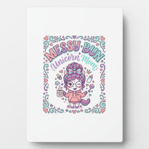 Placa Expositora Diseño gráfico de estilo retro de unicornio con mo