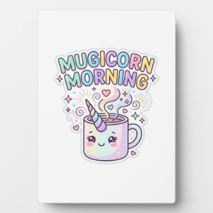 Placa Expositora Diseño Gráfico de la Mañana de Mugicorn Unicornio 