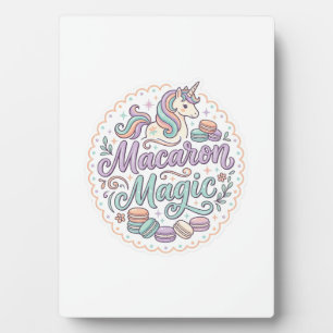 Placa Expositora Diseño Mágico de Macaroon de Unicornio Caprichoso 