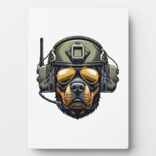 Placa Expositora diseño militar Rottweiler