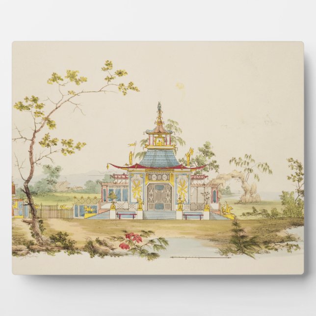 Placa Expositora Diseño para un templo chino, c.1810 (pluma y tinta (Frente)