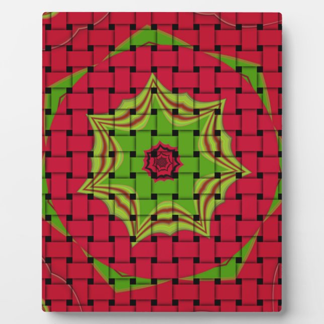 Placa Expositora Diseño rojo trenzado con encanto africano (Frente)