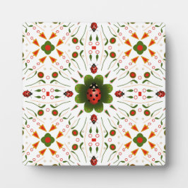 Placa Expositora Diseño rojo, verde y blanco