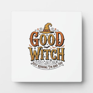 Placa Expositora Diseño tipográfico de Halloween de bruja buena vin