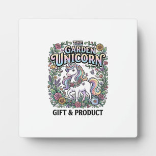 Placa Expositora Diseño Vector Comercial Unicornio De Jardín Unicor