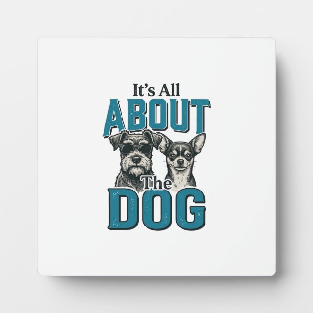 Placa Expositora diseño vectorial de cita de amante de perros vinta (Frente)