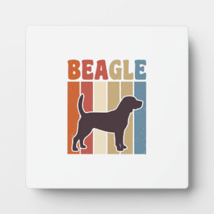 Placa Expositora Diseño vectorial de franja retro de perro Beagle v
