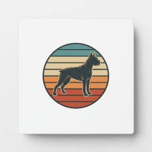 Placa Expositora Diseño vectorial de grabado de perro boxer vintage